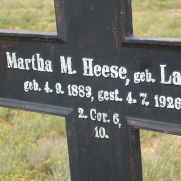HEESE Martha M. nee LANG 1883-1926