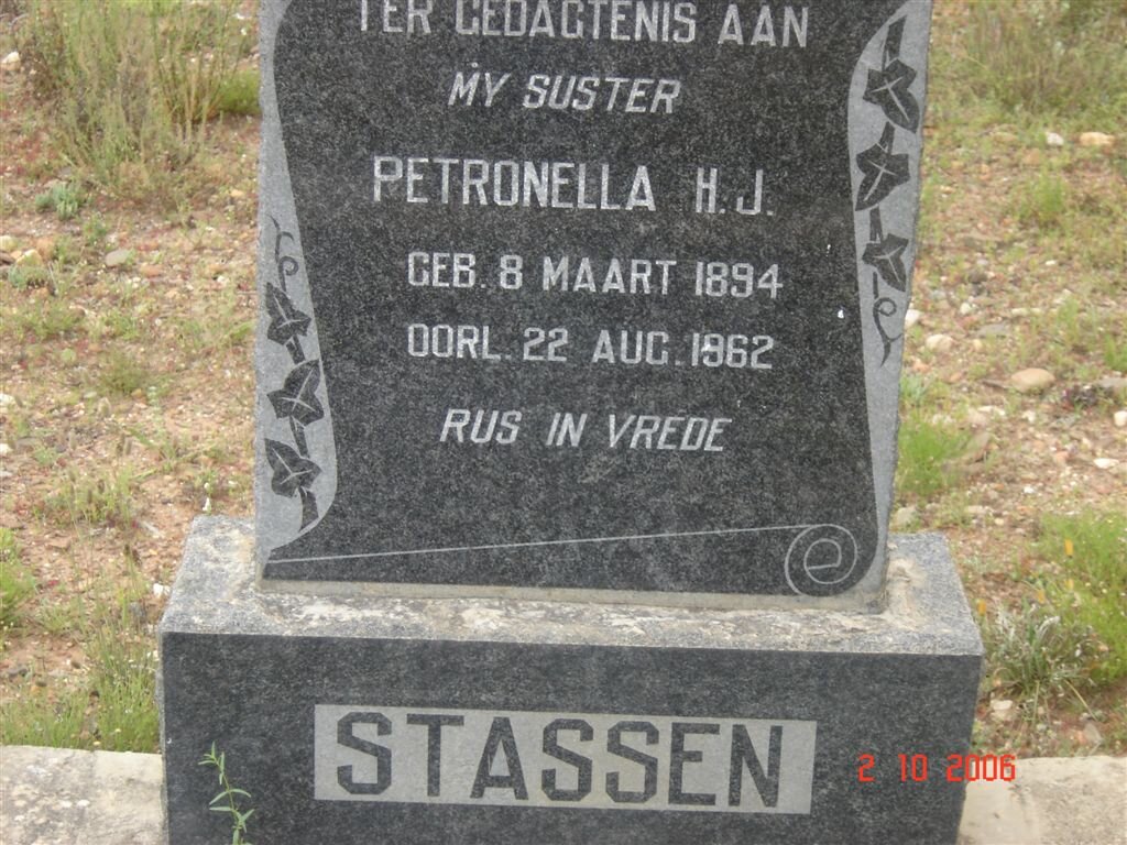 STASSEN Petronella H.J. 1894-1962