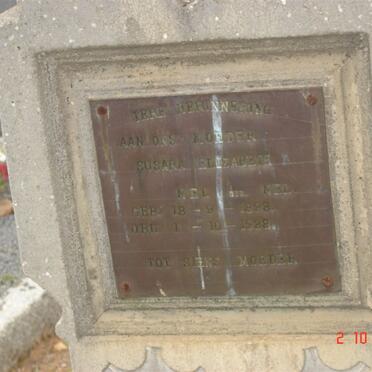 NEL Susara Elizabeth nee NEL 1898-1938