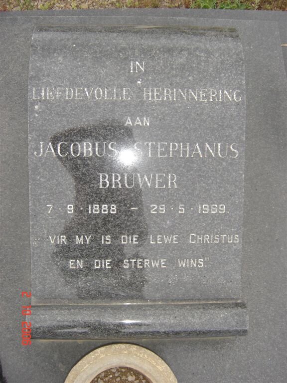 BRUWER Jacobus Stephanus 1888-1969