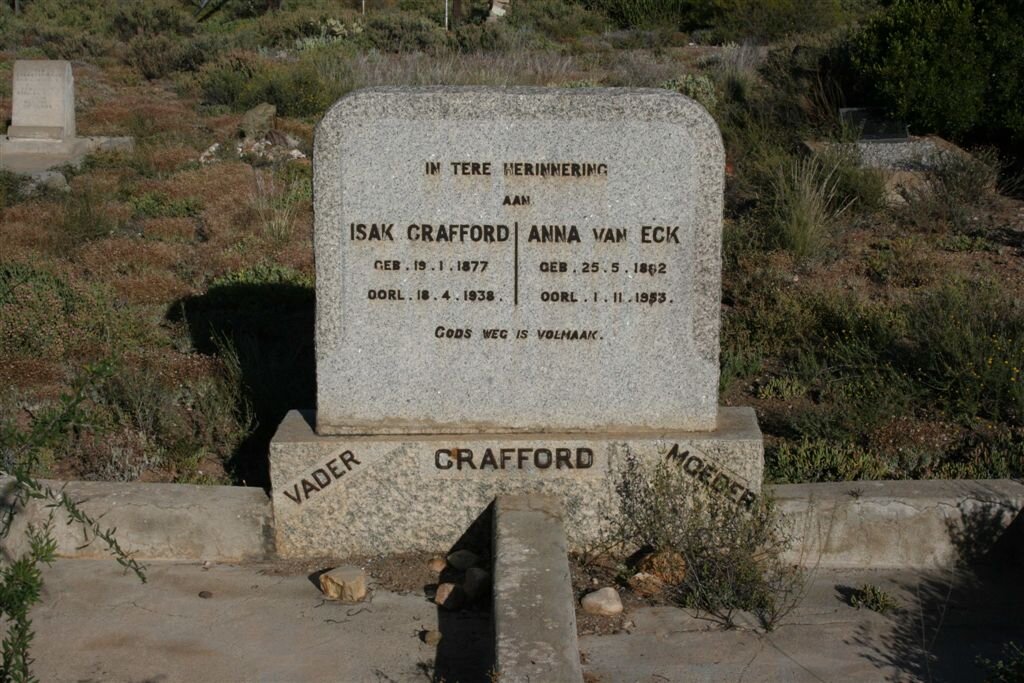 CRAFFORD Isak 1877-1938 &amp; Anna VAN ECK 1882-1953