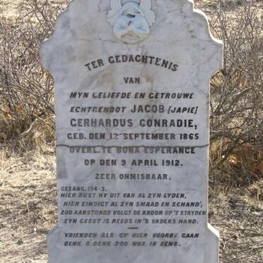 CONRADIE Jacob Gerhardus 1865-1912
