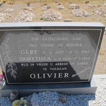 OLIVIER Gert 1897-1985 &amp; Dorethea 1900-1982