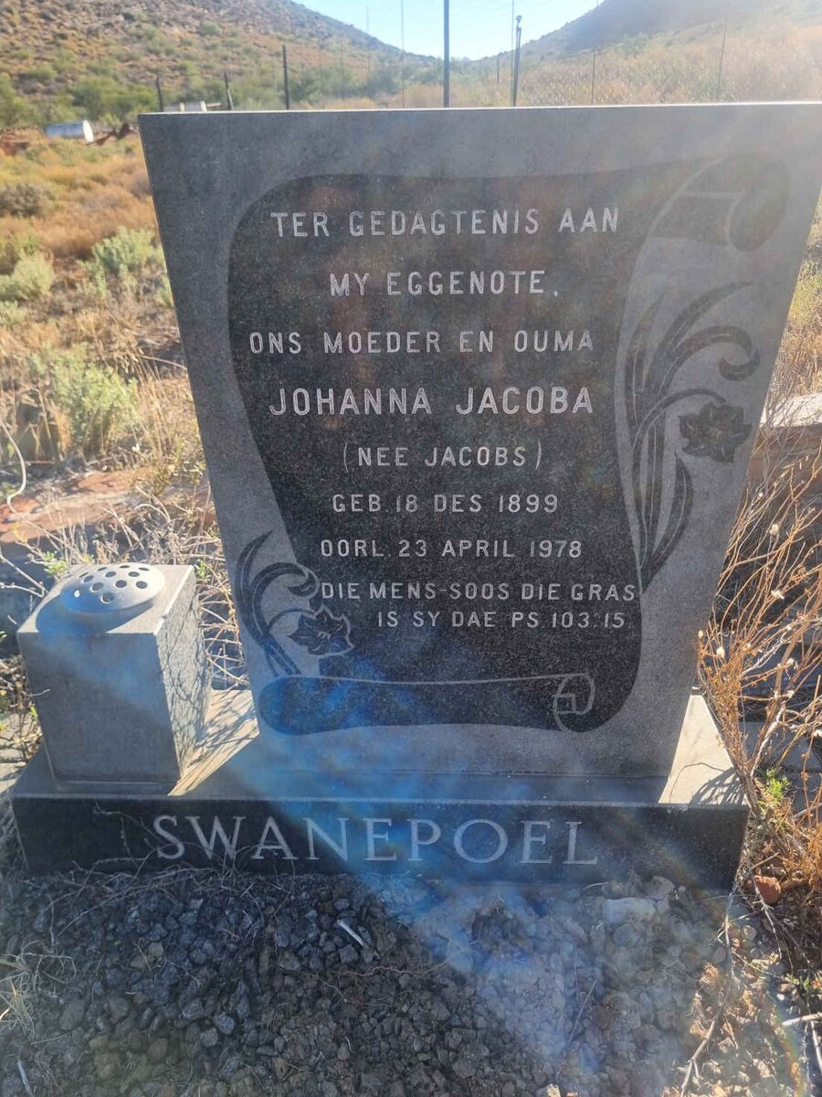 SWANEPOEL Johanna Jacoba nee JACOBS 1899-1978