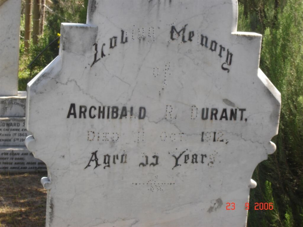 DURANT Archibald R. -1912