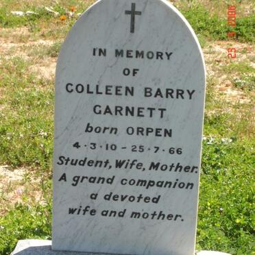 GARNETT Colleen Barry nee ORPEN 1910-1966