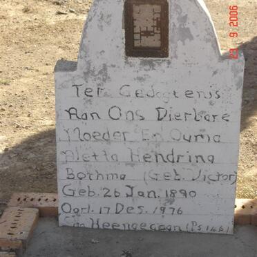 BOTHMA Aletta Hendriena nee VICTOR 1890-1976