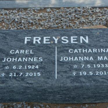 FREYSEN Carel Johannes 1924-2015 &amp; Catharina Johanna Maria 1933-2010