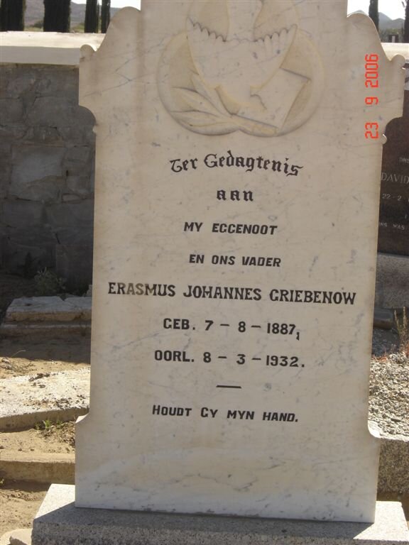 GRIEBENOW Erasmus Johannes 1887-1932