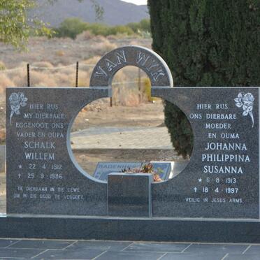 WYK Schalk Willem, van 1912-1986 &amp; Johanna Philippina Susanna 1913-1997