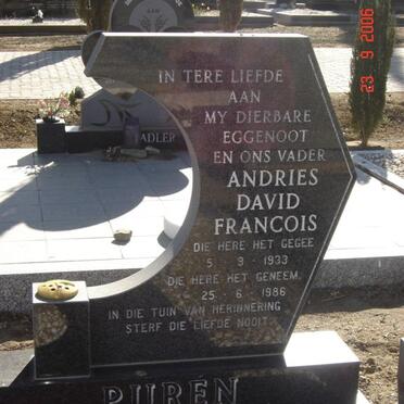 PUREN Andries David Francois 1933-1986