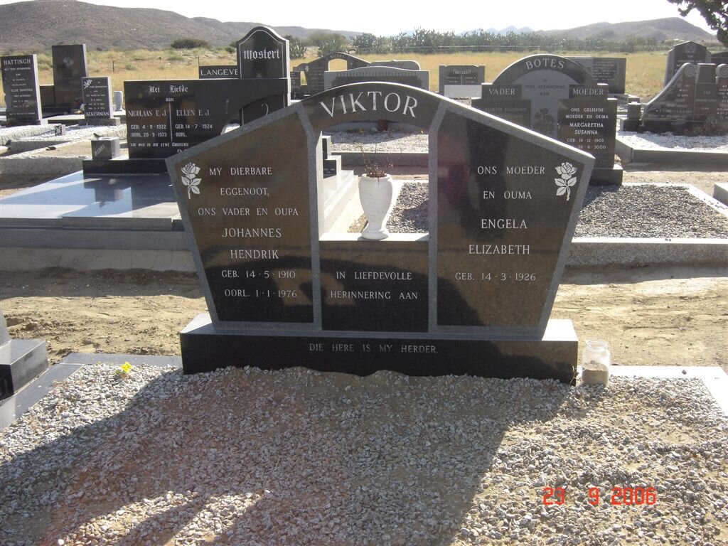 VIKTOR Johannes Hendrik 1910-1976 &amp; Engela Elizabeth 1926-