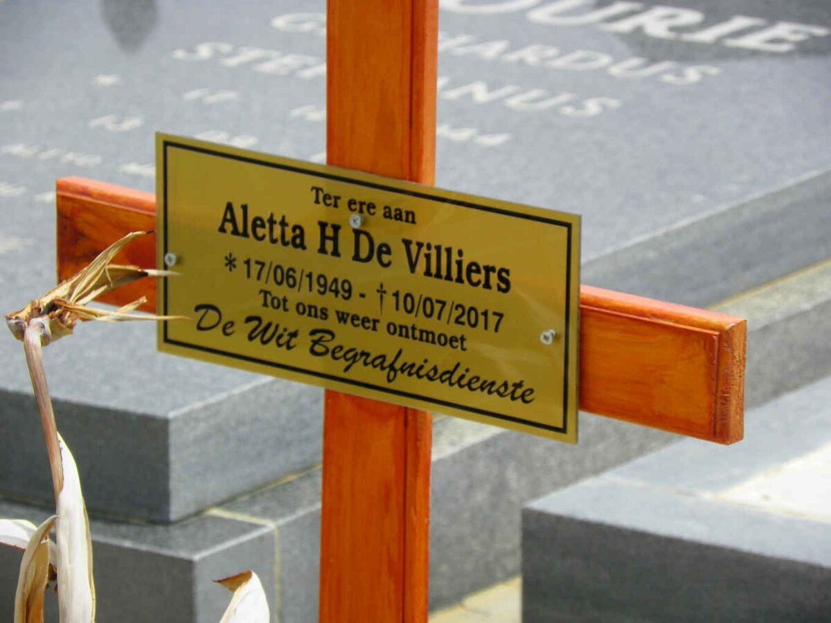 VILLIERS Aletta H., de 1949-2017