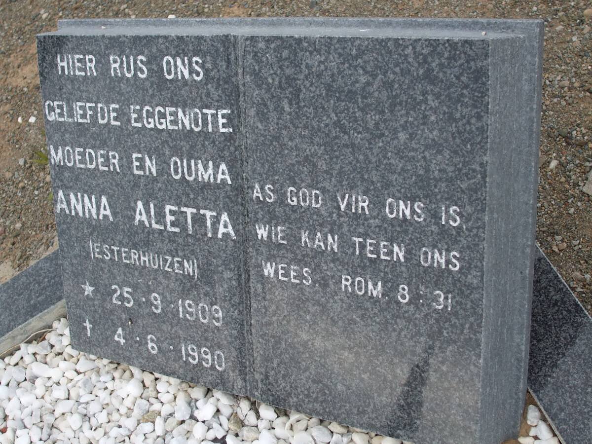 NIGRINI Anna Aletta nee ESTERHUIZEN 1909-1990