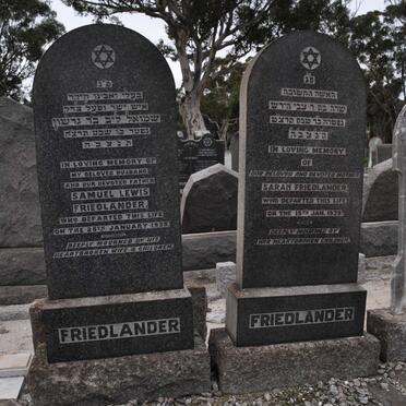 FRIEDLANDER Samuel Lewis -1938 &amp; Sarah -1939