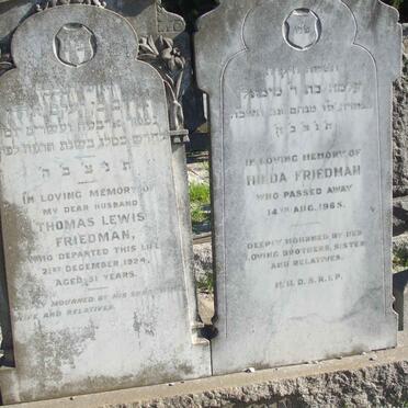 FRIEDMAN Thomas Lewis  -1924 &amp; Hilda  -1965