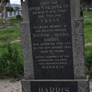 HARRIS Hannah Bluma -1954