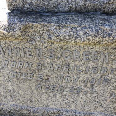 GREEN Annie N.S. 1887-1916