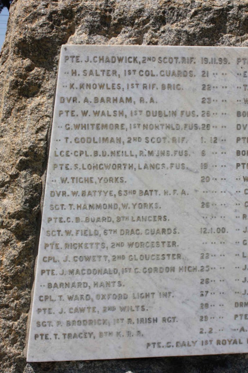 8. Monument to all soldiers who died of wounds &amp; disease 1899-1902: list of names_6