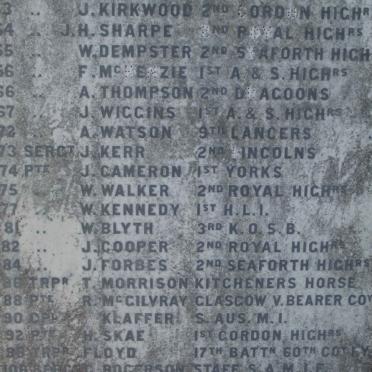 3. Presbyterian Soldiers who died in the Military Hospitals Wynberg 1899-1902