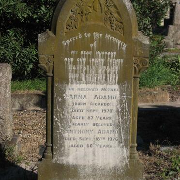 ADAMO Anna nee RICARDO -1970 :: ADAMO Anthony -1976