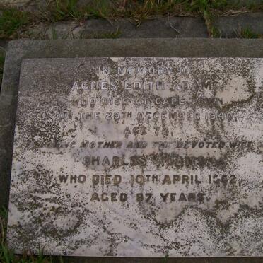 ADAMS Charles -1952 &amp; Agnes Edith -1940