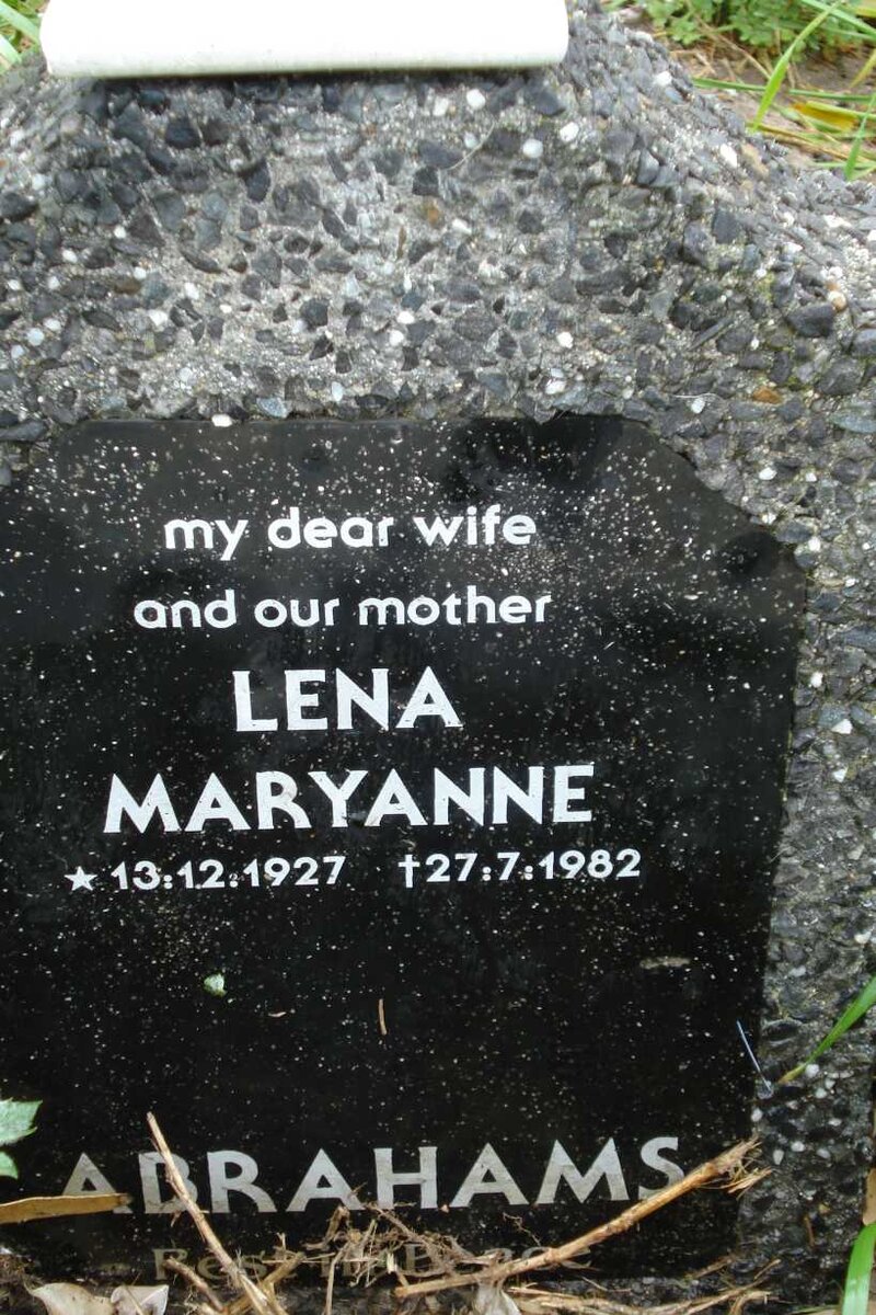 ABRAHAMS Lena Maryanne 1927-1982