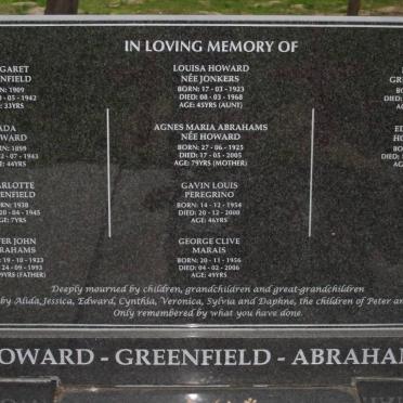 ABRAHAMS :: GREENFIELD :: HOWARD