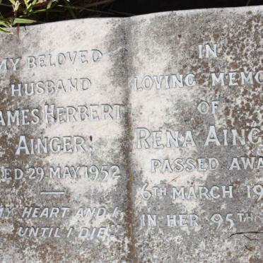 AINGER James Herbert -1952 &amp; Rena -1974