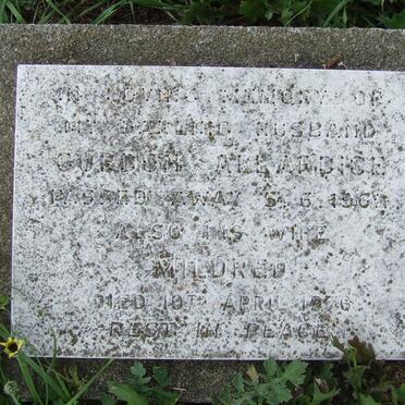 ALLARDICE Gordon -1962 &amp; Mildred -1976