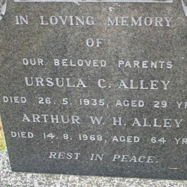 ALLEY Arthur W.H. -1968 &amp; Ursula C. -1935