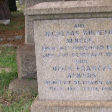 ALBERS Nicolaas Wilhelm 1878-19? &amp; Dina Frances 1887-1965