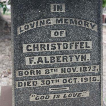 ALBERTYN Christoffel F. 1873-1918