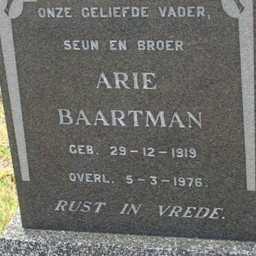 BAARTMAN Arie 1919-1976