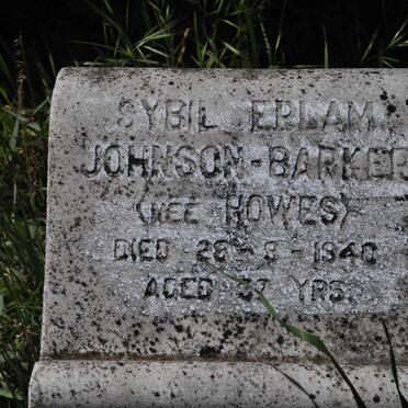 BARKER Sybil Eplam, JOHNSON nee HOWES -1940
