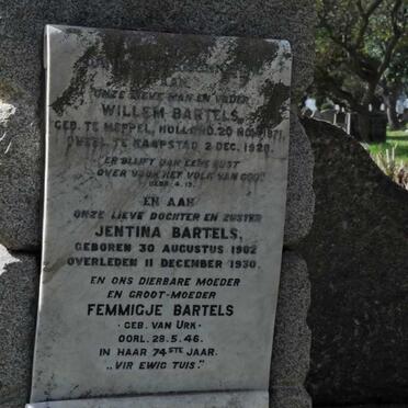 BARTELS Willem 1871-1928 &amp; Femmigje VAN URK -1946 :: BARTELS Jentina 1902-1930