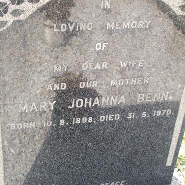 BENN Mary Johanna 1898-1970