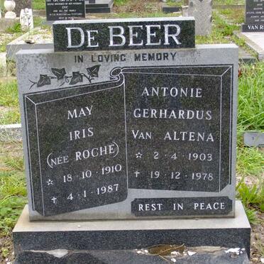 BEER Antonie Gerhardus van Altena, de 1903-1978 &amp; May Iris ROCHE 1910-1987