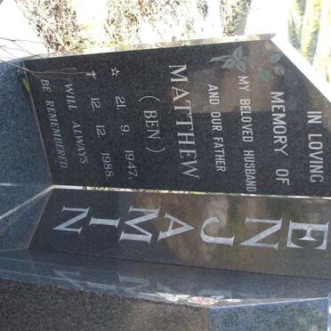 BENJAMIN Matthew 1947-1988