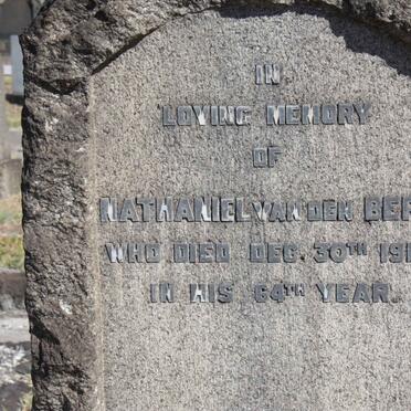 BERG Nathaniel, van den -1919