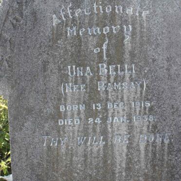 BELLI Una nee RAMSAY 1915-1938