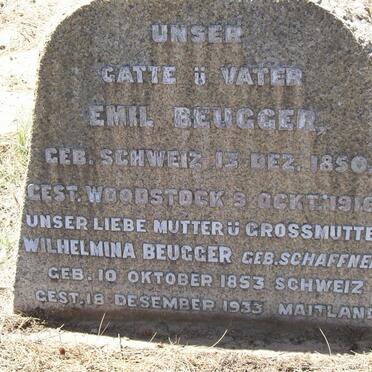 BEUGGER Emil 1850-1916 &amp; Wilhelmina SCHAFFNER 1853-1933