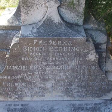 BERNING Frederick Simon 1795-1869 &amp; Magdalena Catharina KEYTEL 1800-1866 :: BERNING Frederick Simon 1827-1900