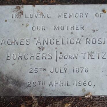 BORCHERS Agnes Angelica Rosina nee TIETZ 1876-1960