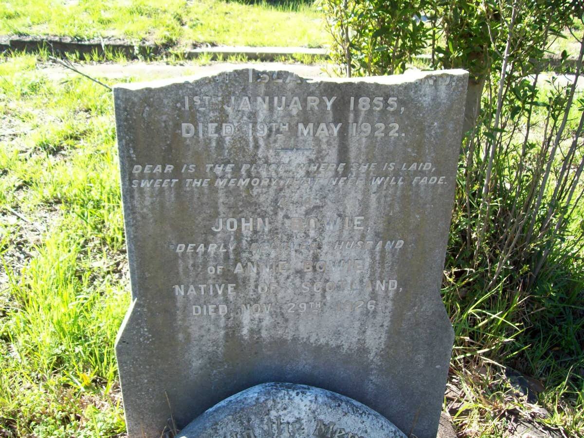 BOWIE John -1926 :: ?? 1855-1922