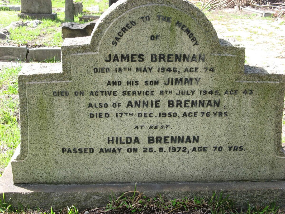 BRENNAN James -1946 :: BRENNAN Jimmy -1945 :: BRENNAN Annie -1950 :: BRENNAN Hilda -1972