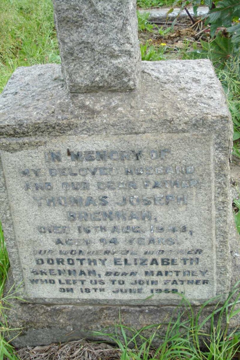BRENNAN Thomas Joseph -1948 &amp; Dorothy Elizabeth MANTHEY -1959