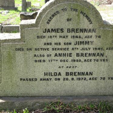 BRENNAN James -1946 :: BRENNAN Jimmy -1945 :: BRENNAN Annie -1950 :: BRENNAN Hilda -1972