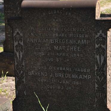 BREDENKAMP Barend J. -1961 &amp; Anna M. MATTHEE -1946