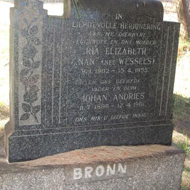 BRONN Johan Andries 1896-1961 &amp; Ria Elizabeth WESSELS 1902-1955